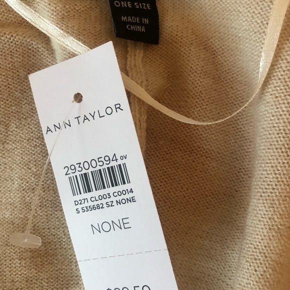 Ann Taylor Tan Ruffle Poncho. One Size. - Picture 3 of 5